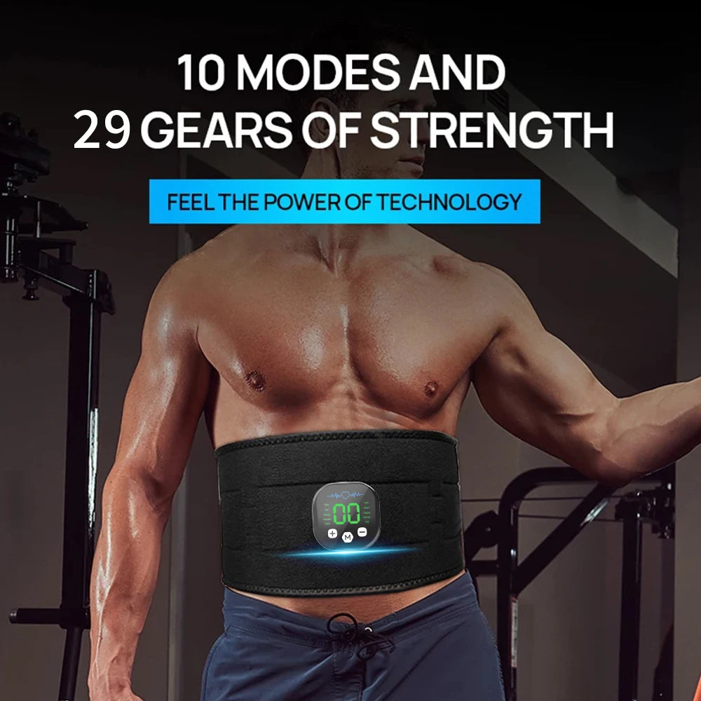 Smart EMS Ab Belt for Waist Toning & Muscle Stimulation - Fitness