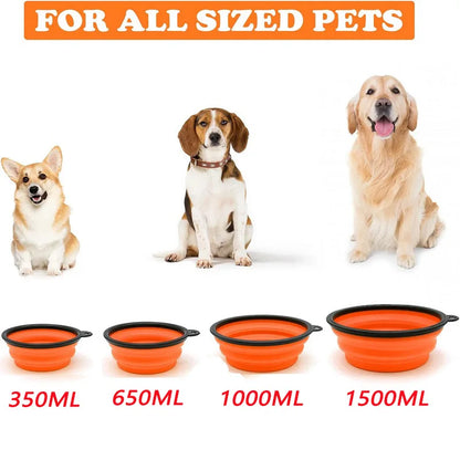 Folding Portable Silicone Dog Feeder Bowl 2 In 1 Pet Dispenser