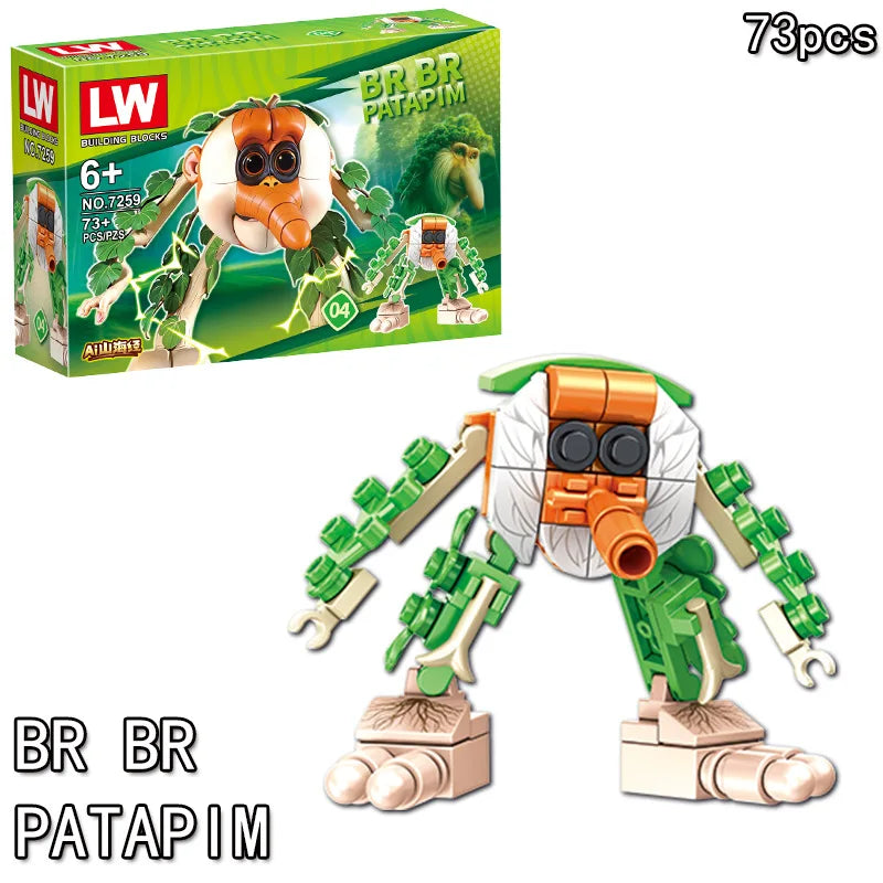Italian Brainrot Animals Tung Tung Tung Sahur Building Blocks