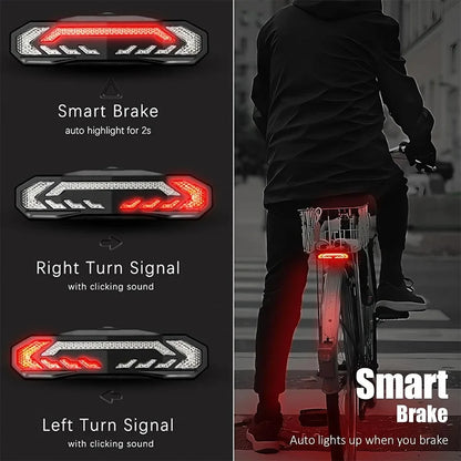Wireless Bicycle Alarm Rear Tail Light With Turn Signal IP65