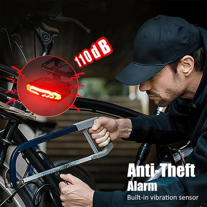 Wireless Bicycle Alarm Rear Tail Light With Turn Signal IP65