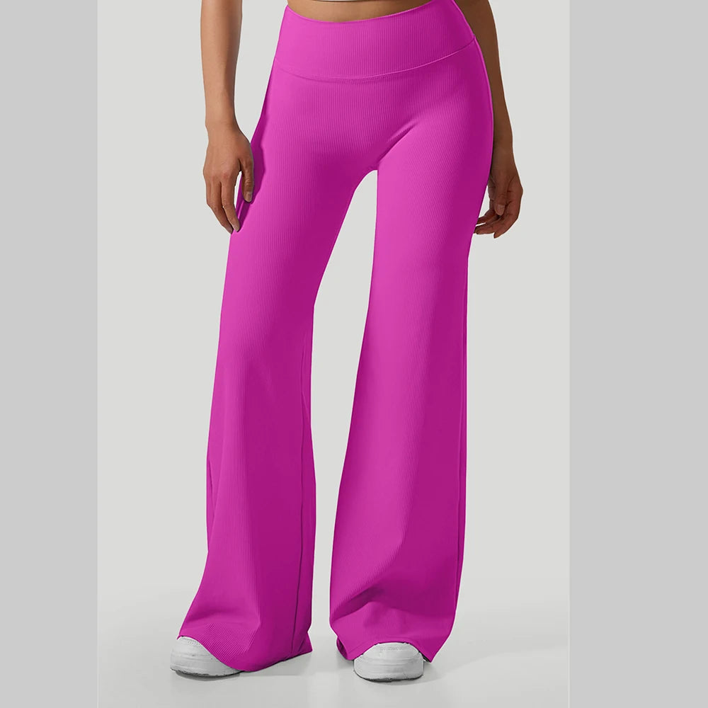 Women  Wide-leg Yoga Pants High Waist Stretchy Leggings