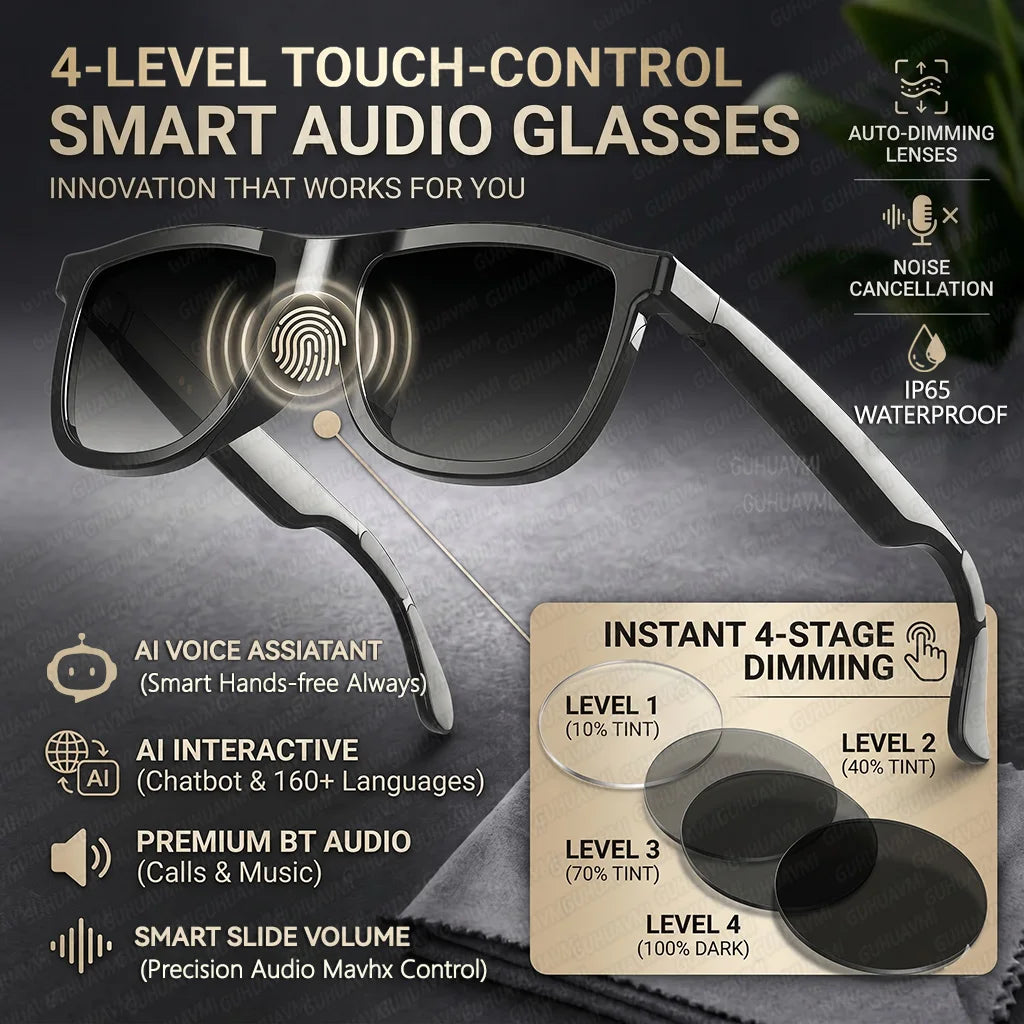 New Bluetooth Audio Smart Glasses AI Translation Auto