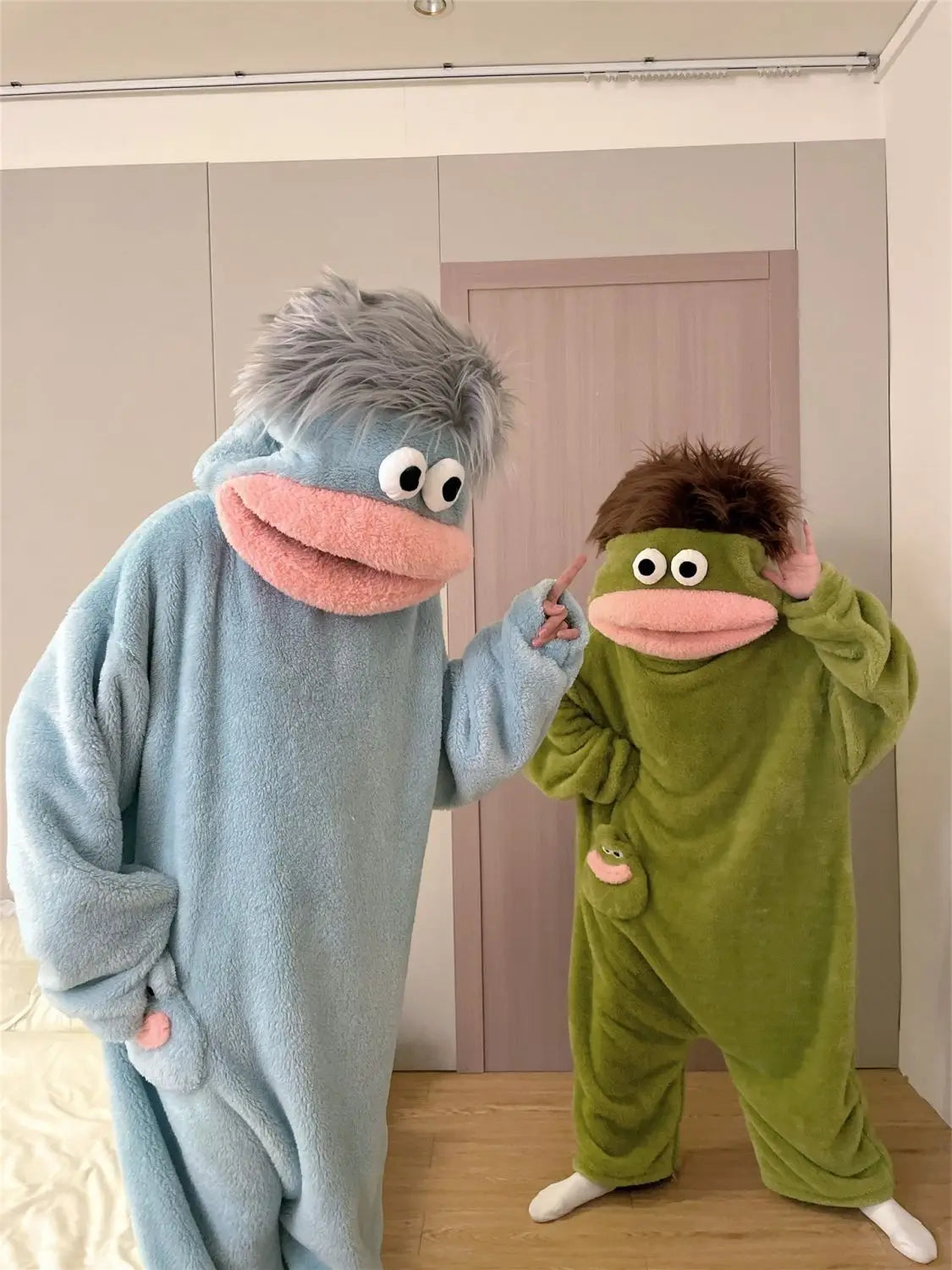 Cartoon Pajamas Autumn Winter Couple Set Wacky Bodysuit