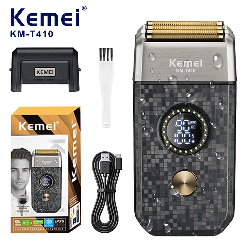 Kemei Rechargeable Cordless Shaver for Men Triple Blade