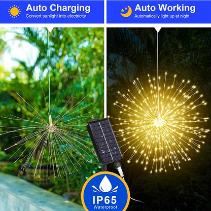 Solar Light Outdoor 4 Pack, Hanging Fairy Lights Strom