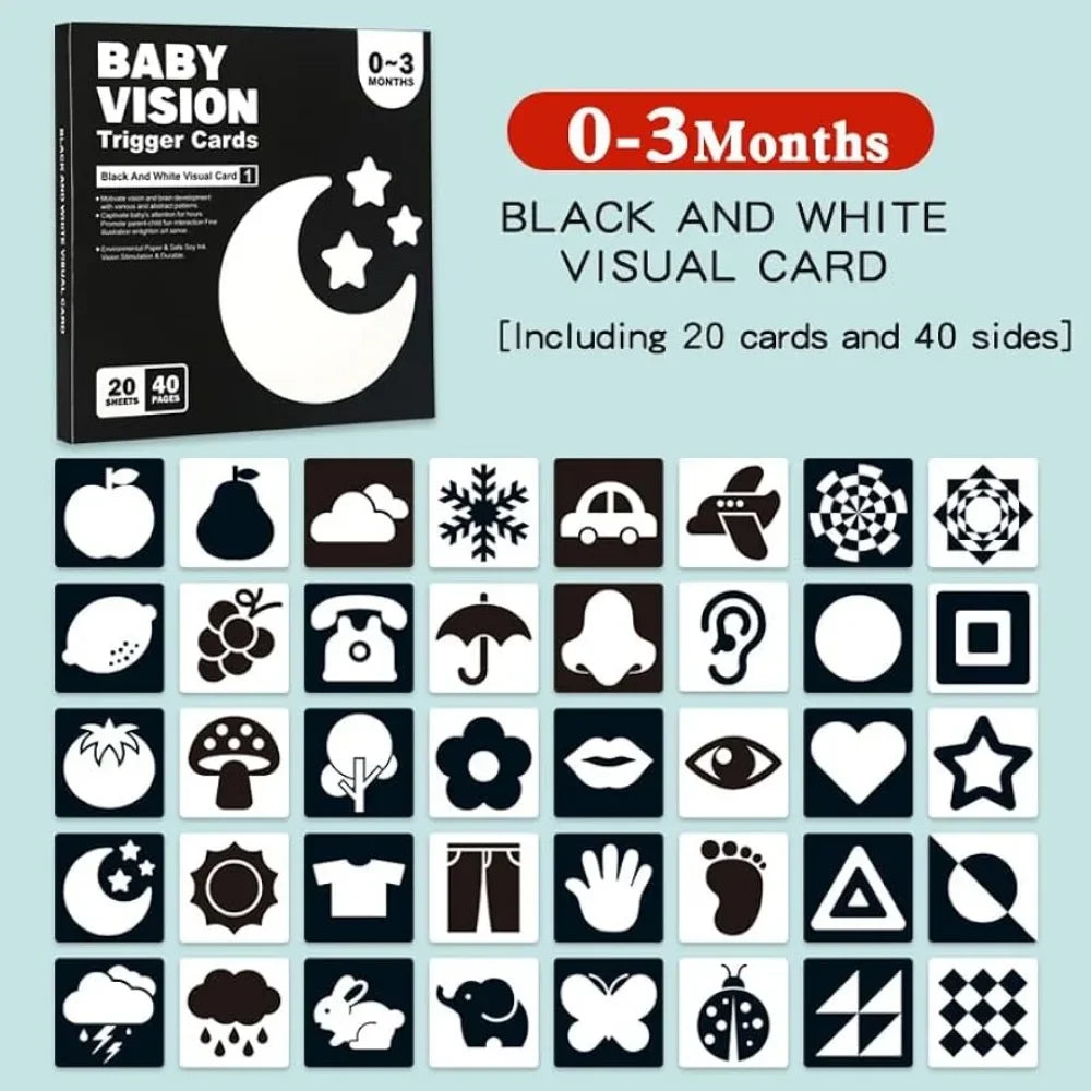 Montessori 0-12Month Baby Vision Stimulation Cards