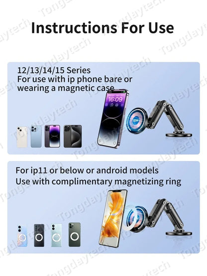 15W Car Magnetic Wireless Charger Holder 360 Rotation