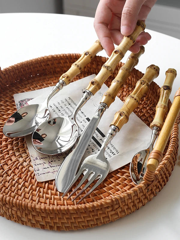 Sle l Wood Handle Dining Utensils Set