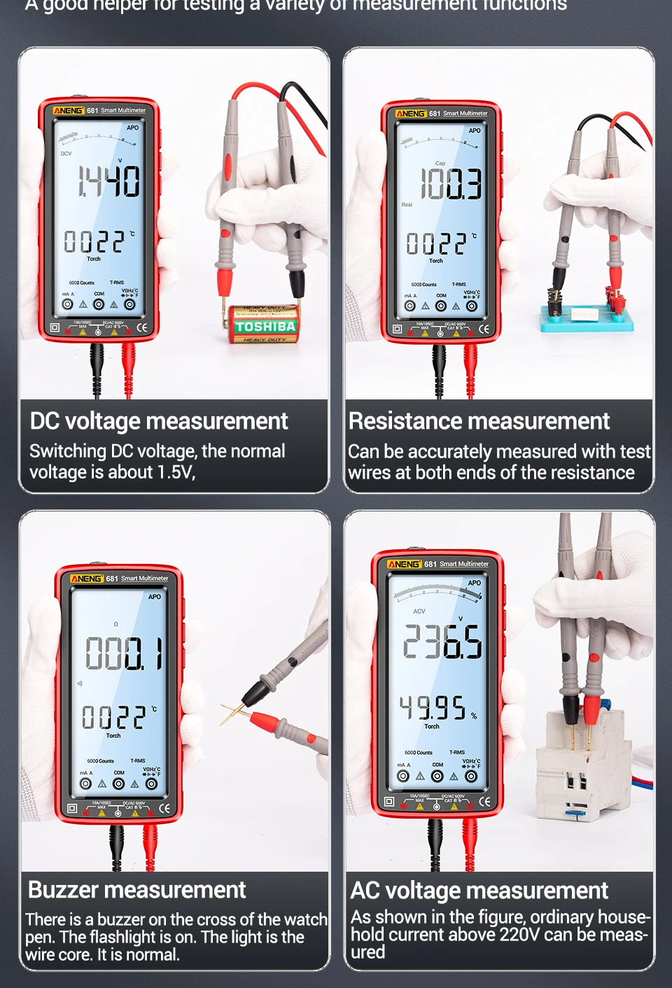 681 Rechargeable Digital Professional Multimeter Voltage Tester