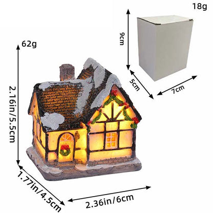 Xmas Gifts Mini LED Christmas Village Houses Decoration