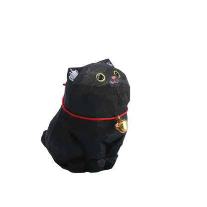 Cute Cat Animals Figurine Decorative Wooden Ornament