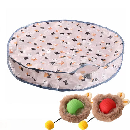 Smart Interactive Cat Toys Ball Fast Rolling in Pouch Hide and Seek
