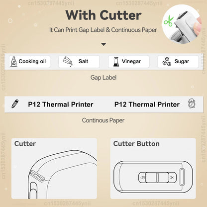 P12 Thermal Label Printer Similar Label Maker