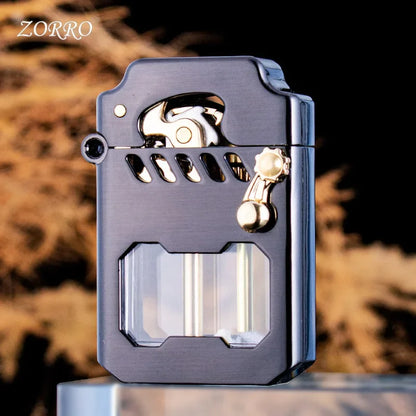 Zorro Kerosen Lighter Cyber Mecha Transparent Bin Rocker