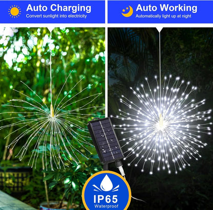 Solar Hanging Solar Outdoor Fireworks Light Solar 450 LED Starburst Ball