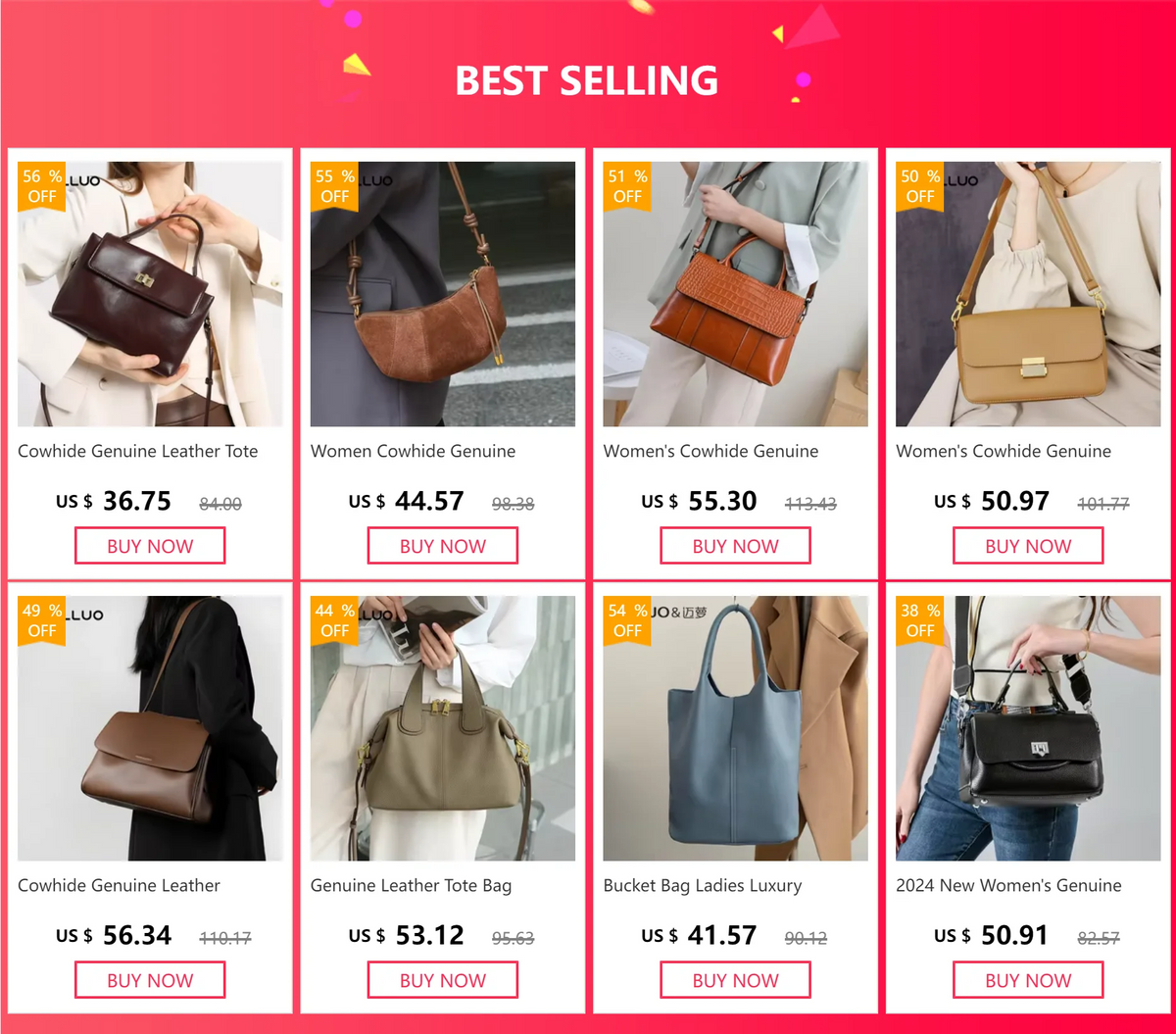 Women's Cowhide Genuine Leather Bag Crossbody Design