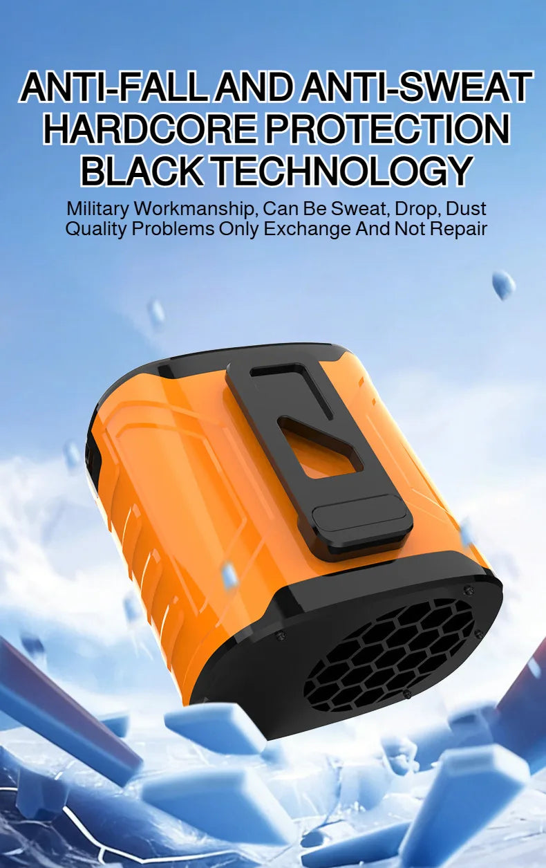 USB Rechargeable Waist-mounted Fan with Strong Light Turbine
