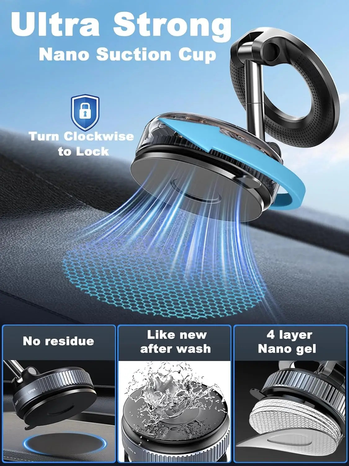 Strong Magnetic Car Phone Holder Foldable 360° Adjustable