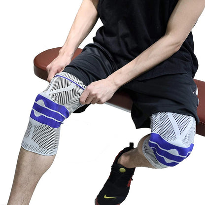 Silicone Padded Knee Pads Supports Brace Basketball Fitness