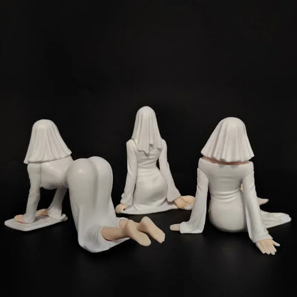 New Mysterious Ghost Lady PVC Figure Mini Anime Girl Figurine Ornament for Computer Desk