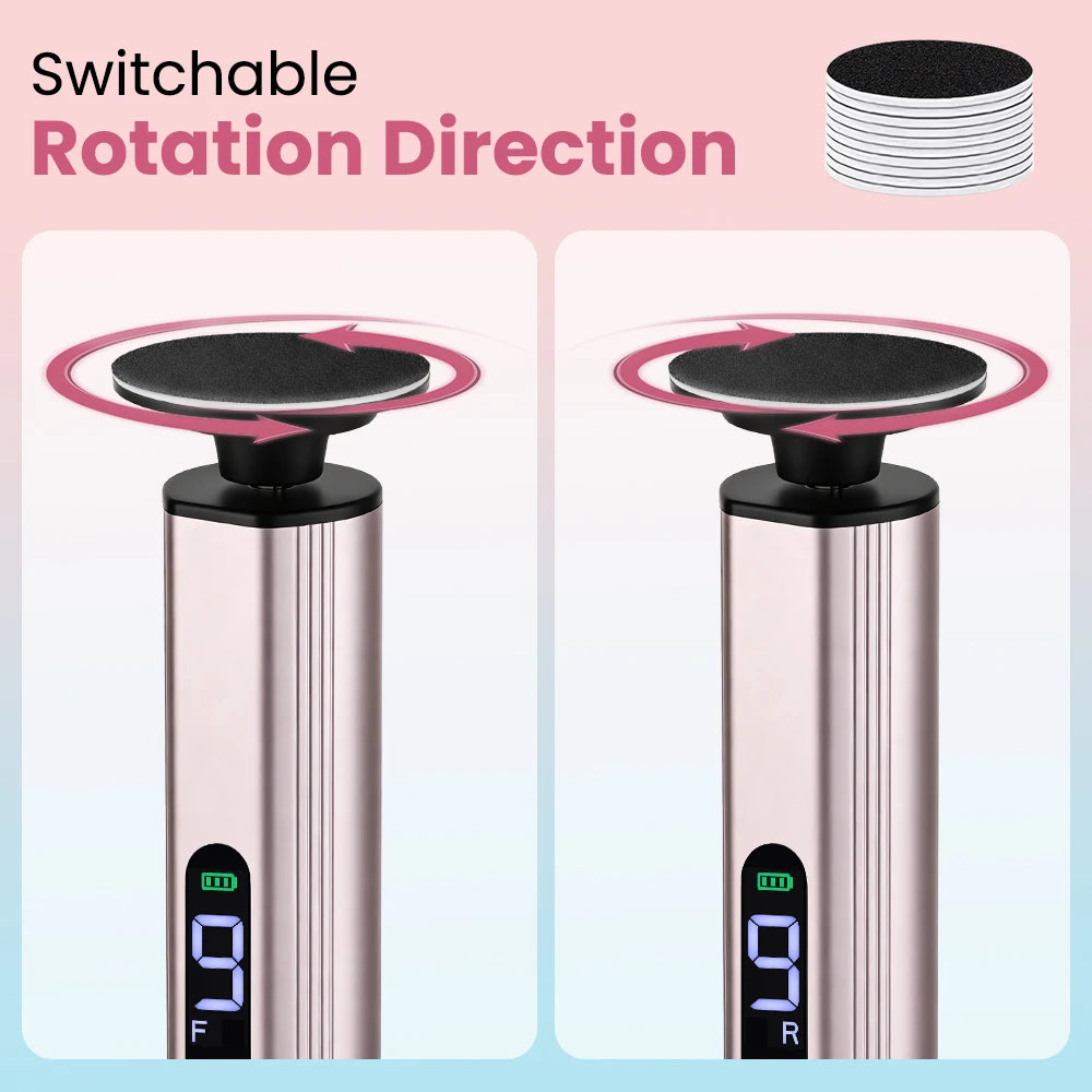 Aluminum Alloy Electric Foot Grinder 9 Speeds Callus