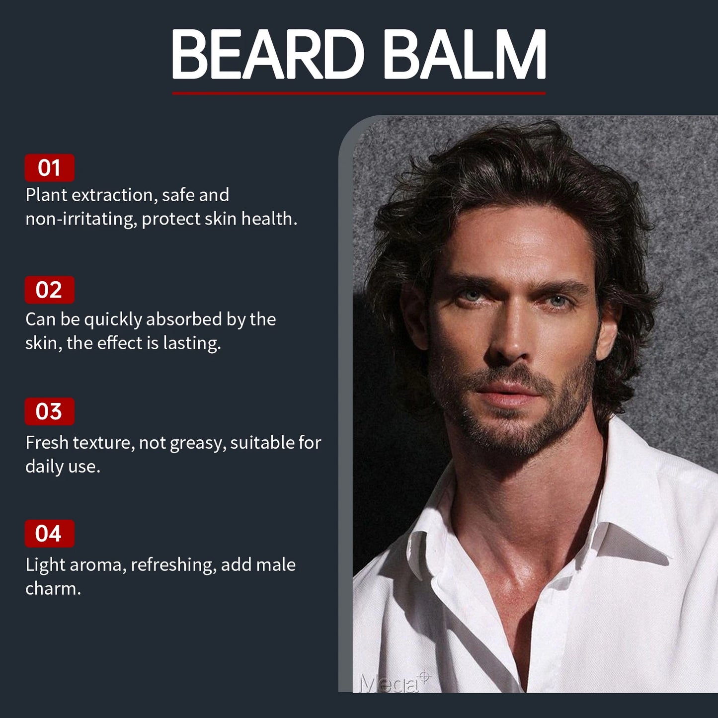 Coconut Oil Textured Beard Wax Reduces Frizz Deep Cleans