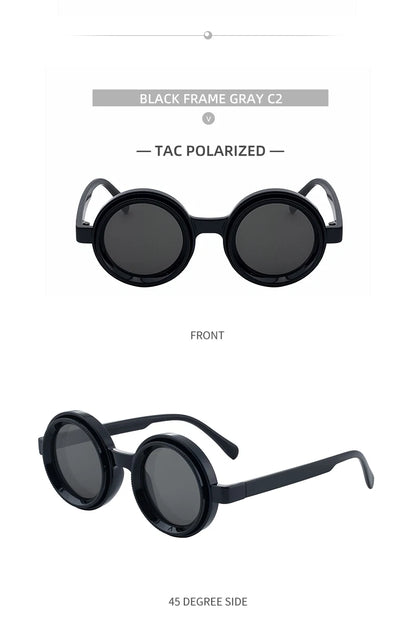 Polarized Small Frame Round Steampunk ND9 Adjustable