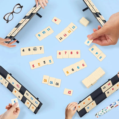 Rummy Cube Game with 4 Racks, 106 Rummy Cube Game Set