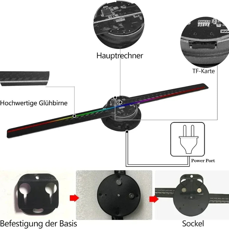 3D Hologram Fan 42CM 3D Holographic Projector
