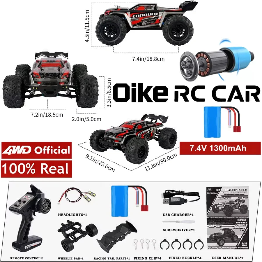 Super Brushless 50KM/H Brushed RC Car Off Road Buggy Toy