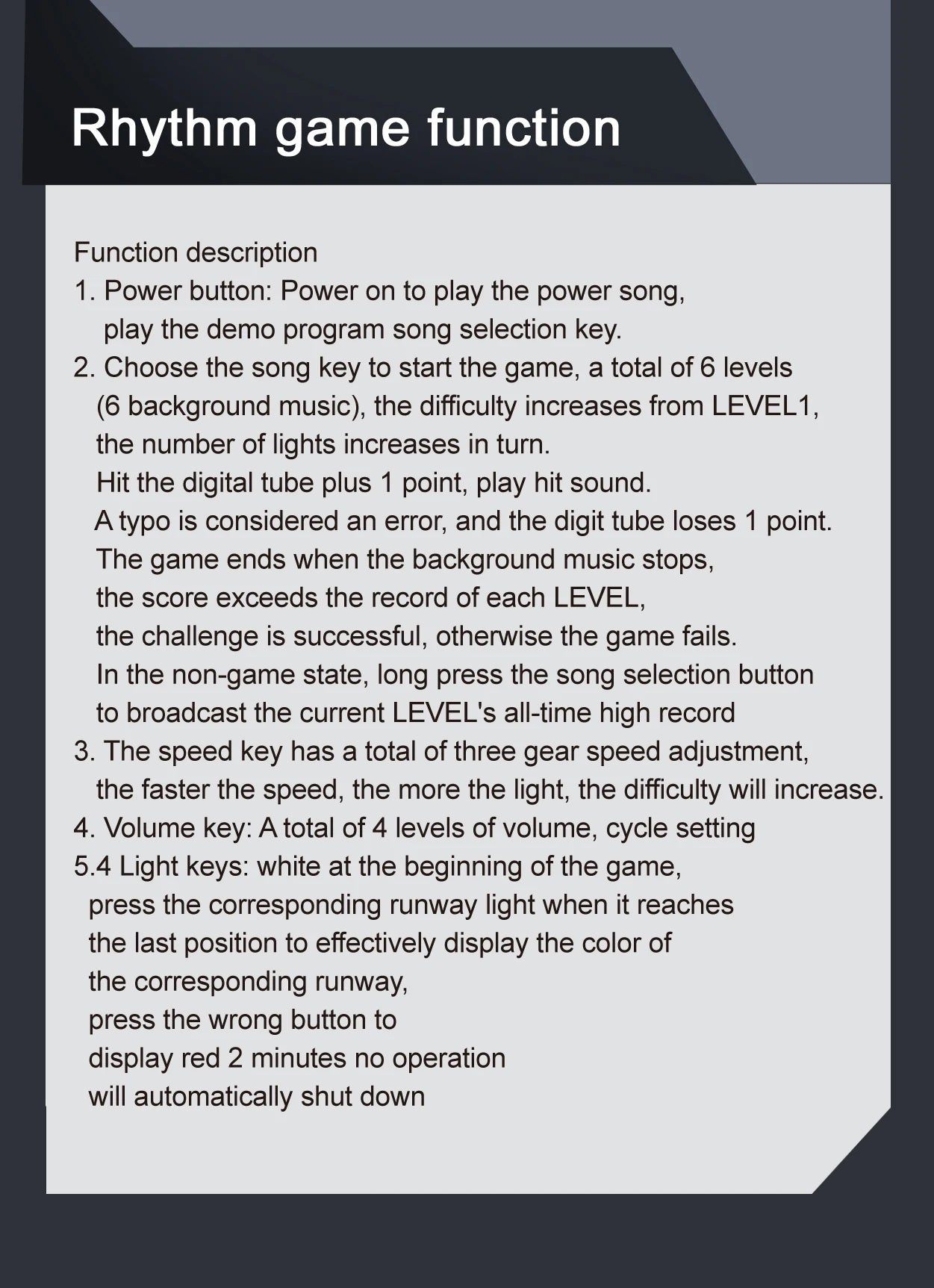 Decompress game consoles Defusing music exercise