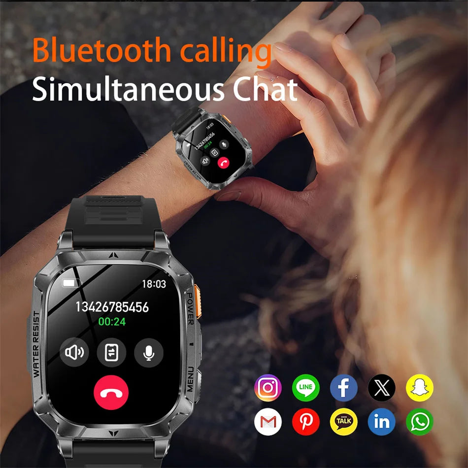 1400mAh Super Battery Durable Adult Smart Watch 2.01 inch