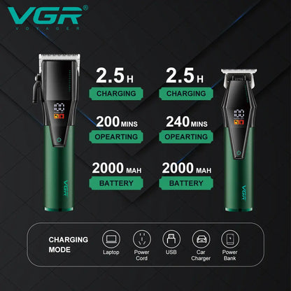 VGR 677 Hair Trimmer Professional Hair Clipper Set