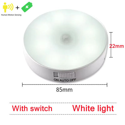 Motion Sensor Light Led USB NightLights Rechargeable Lamp
