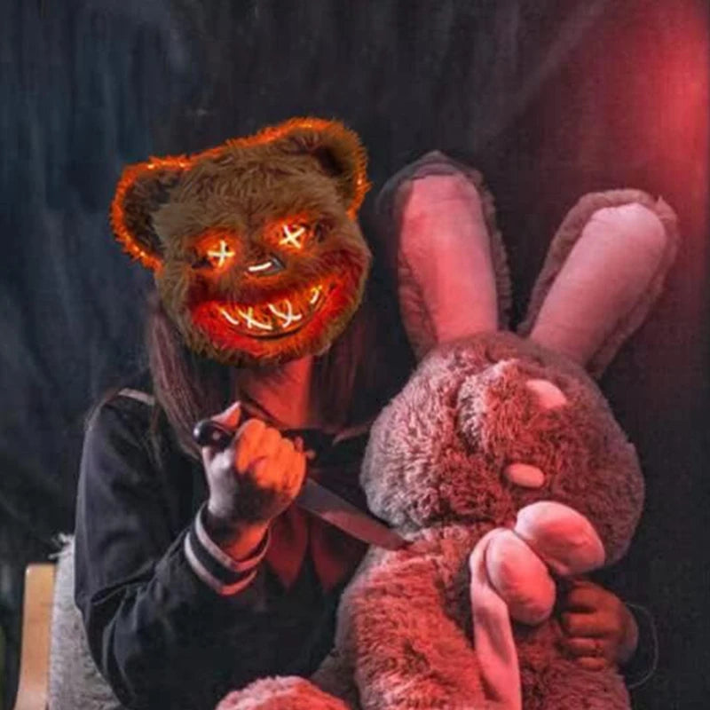Halloween Cosplay Party Luminous LED Light Face Mask