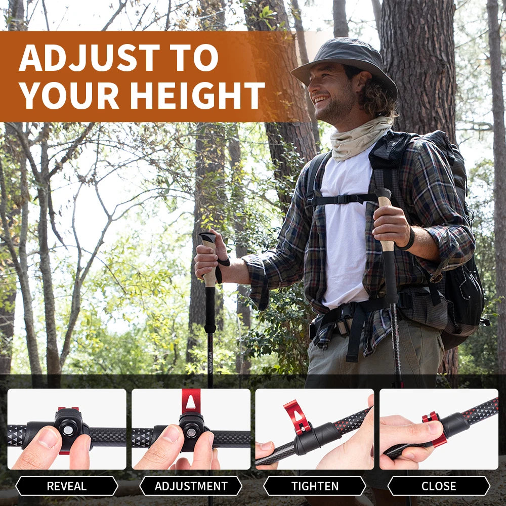 Trekking Poles Carbon Fiber Climbing Stick