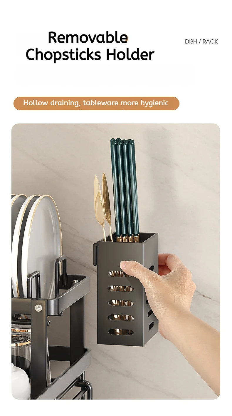 Stainless Steel Dish Drying Rack Adjustable Kitchen Plates