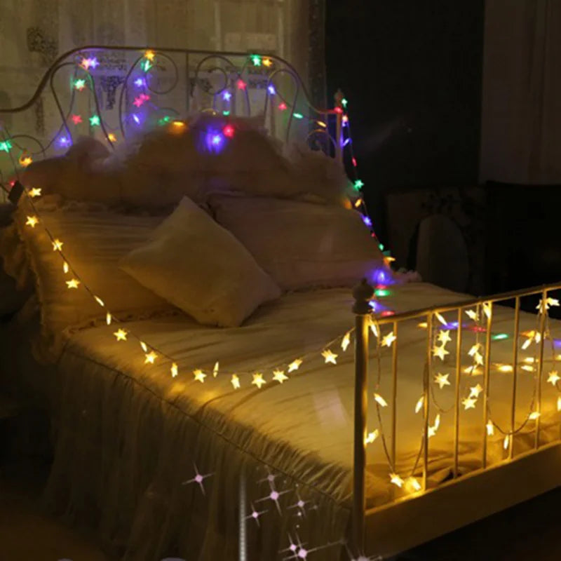 1.5M/3M/6M/10M 80Leds Star String Lights Christmas Garland