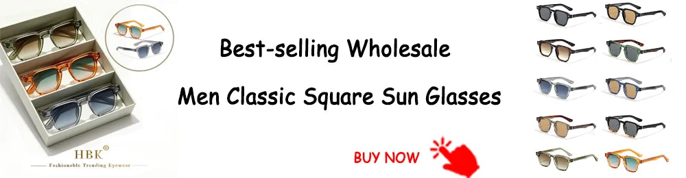 HBK New Fashion Sunglasses men Vintage Square