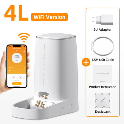 Automatic Cat Feeder Pet Smart WiFi Cat Food Kibble Dispenser