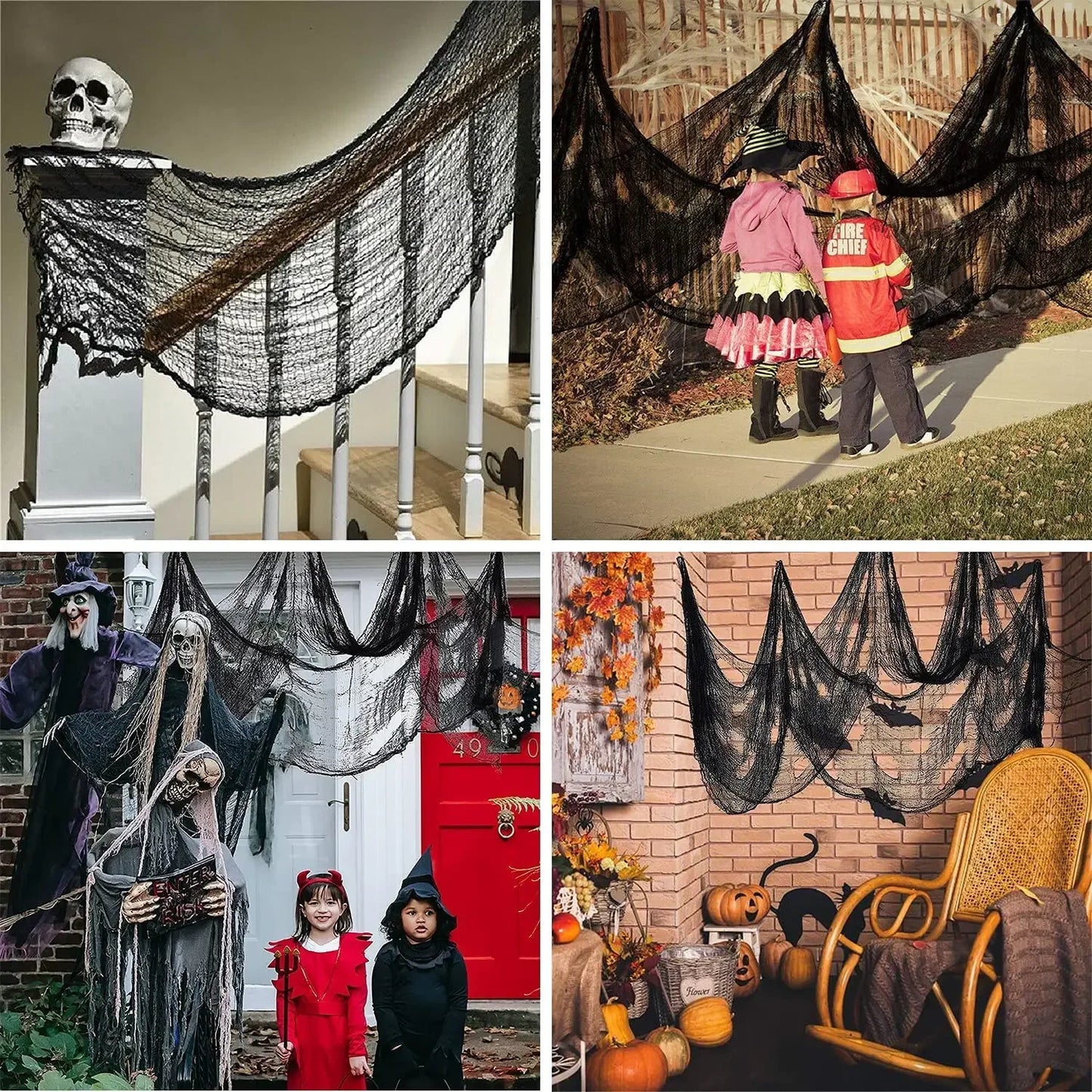Halloween Decorations Black Creepy Gauze Cloth
