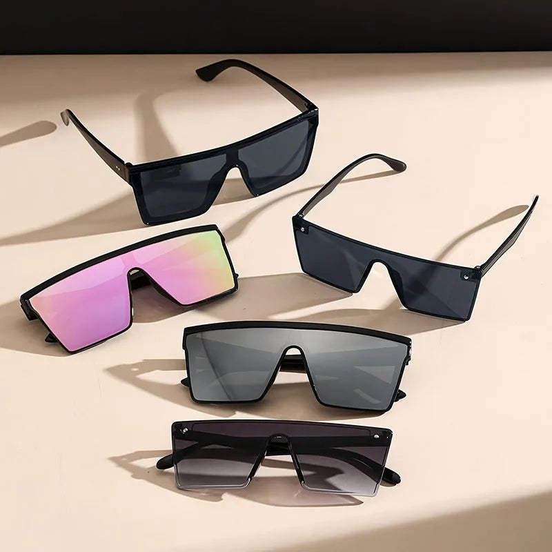 Oversize frame One-piece Goggle Men Woman Sunglasses