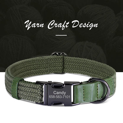 Custom Dog Collar Durable Nylon Free Engraved Pet Name