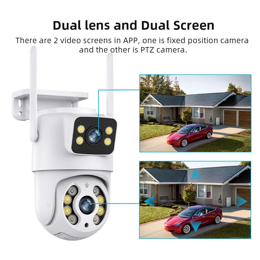 Hiseeu 4K 8MP Wifi Surveillance Camera Dual Lens