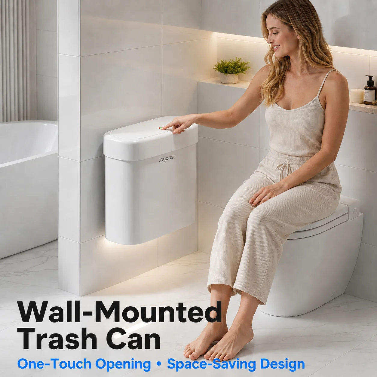 Wall Mounted Trash Can with Press-Top Lid