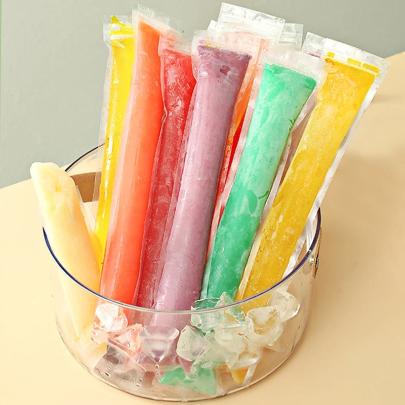 Disposable Ice Popsicle Mold Bags Clear Ice Block Packaging