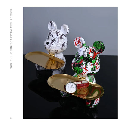 Colorful Bear Statues and Sculptures Butler Figure Ornaments