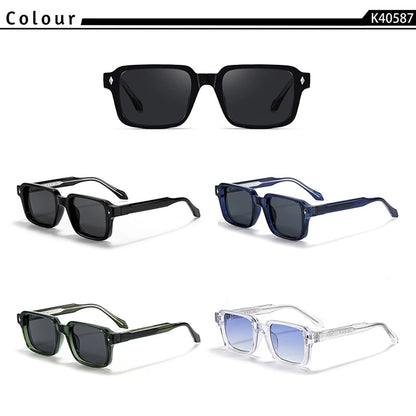 Vintage Men's Square Sunglasses Brand Design Temple