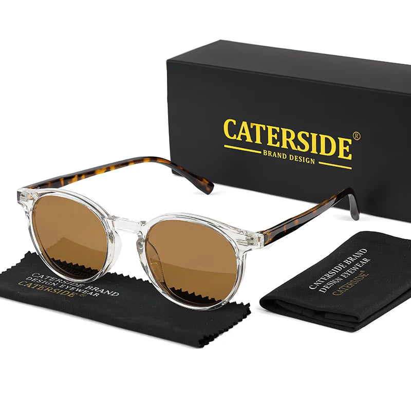 Retro Polarized Round Sunglasses Men TR90 / Acetate Vintage